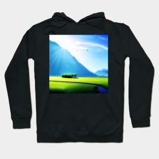 Summer Sun in the Hidden Mountain Valley Digital Art (MD23SMR012) Hoodie